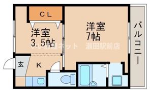 ヴィラナリー草津Iの間取り画像