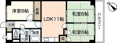 龍本マンションの間取り画像