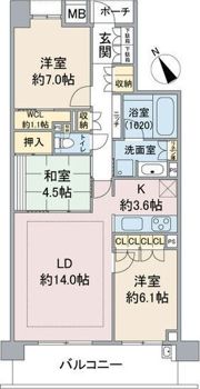 プレシアスコート東山元町テラスAの間取り画像