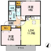 パルティール谷田 Bの間取り画像