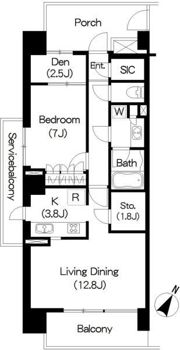 Brillia ist 三軒茶屋 ブラッサムテラスの間取り画像