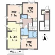 ルミエール竹原 B棟の間取り画像