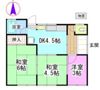 中江様借家 北の東側の間取り画像