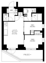 サンウッドフラッツ新宿四谷三丁目の間取り画像