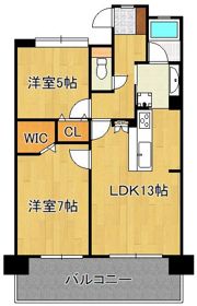 エイルマンション香春口ロゼア 214号室の間取り画像