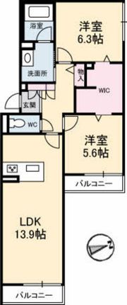 シャーメゾン栗の木の間取り画像