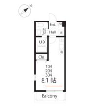 ハーミットクラブハウス横浜岸谷の間取り画像