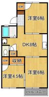 グリーンハイツ花房の間取り画像