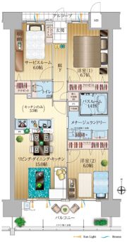 アルファステイツ倉敷阿知の間取り画像