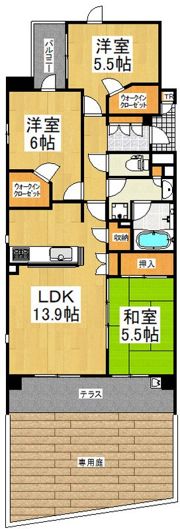 ルネサンスエア川越レジデンスの間取り画像