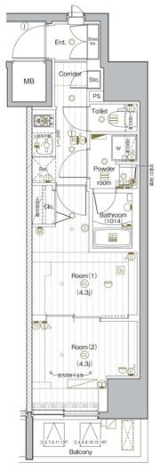 PREMIUM CUBE G 後楽園の間取り画像