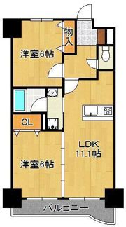 ニューシティアパートメンツ南小倉Iの間取り画像