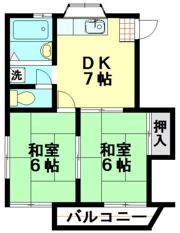 鴻ノ杉ハイツの間取り画像