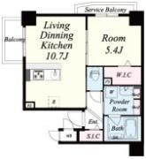 ベラ・ルーナ北梅田の間取り画像