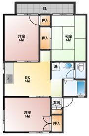 プレジール堀溝B棟の間取り画像