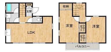 ウララ松ヶ丘A.B.C.Dの間取り画像