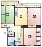 平佐町 3DKマンションの間取り画像