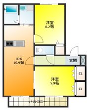 ベルフルールAの間取り画像