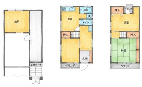 野村元町43-22借家の間取り画像