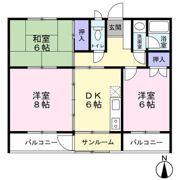 朝菜ハイツの間取り画像