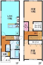 婦中町貸家 1号棟の間取り画像