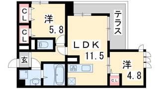 高倉山フラッツの間取り画像