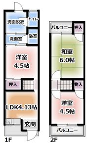 東香里町テラスの間取り画像