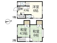 金田2戸1アパートの間取り画像