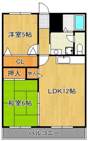 ベルハイツ水巻の間取り画像