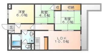 サンハイツ奥田の間取り画像