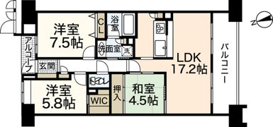 広島ガーデンシティ白島城北ウエストタワーの間取り画像