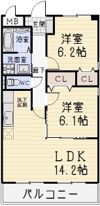カーサ犬山Ⅱの間取り画像
