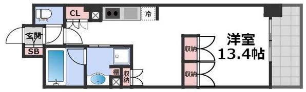 エル・セレーノ上本町レジデンスの間取り画像