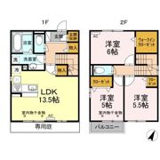 D-room蜆塚貸家 Aの間取り画像