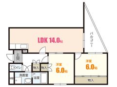 セゾン川内の間取り画像