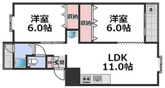 深江橋コーポB棟の間取り画像