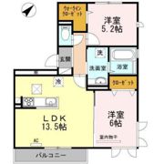 D-room上影 Aの間取り画像