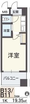 HOPE CITY天神橋の間取り画像