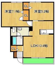 グランドゥール大地F棟の間取り画像