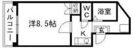 ジャスティワン黒髪の間取り画像