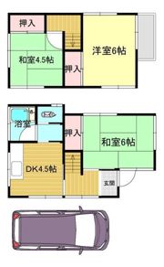 松丸曽谷4丁目貸家の間取り画像