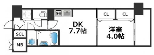 グランカーサ難波元町の間取り画像