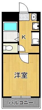 皇后崎スカイマンション 611号室の間取り画像