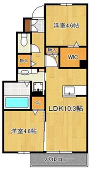 D－ROOM町上津役の間取り画像