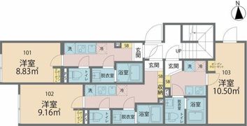 カインドネス東大和Southの間取り画像