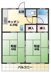 平佐町 2Kの間取り画像