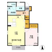 プチコート篠ノ井 Ⅱの間取り画像