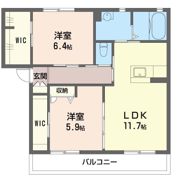 シャンティ韮川 Cの間取り画像