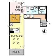 D-wing 大和町の間取り画像