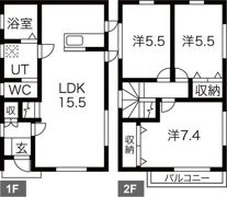 ハウス・ルーエ足門の間取り画像